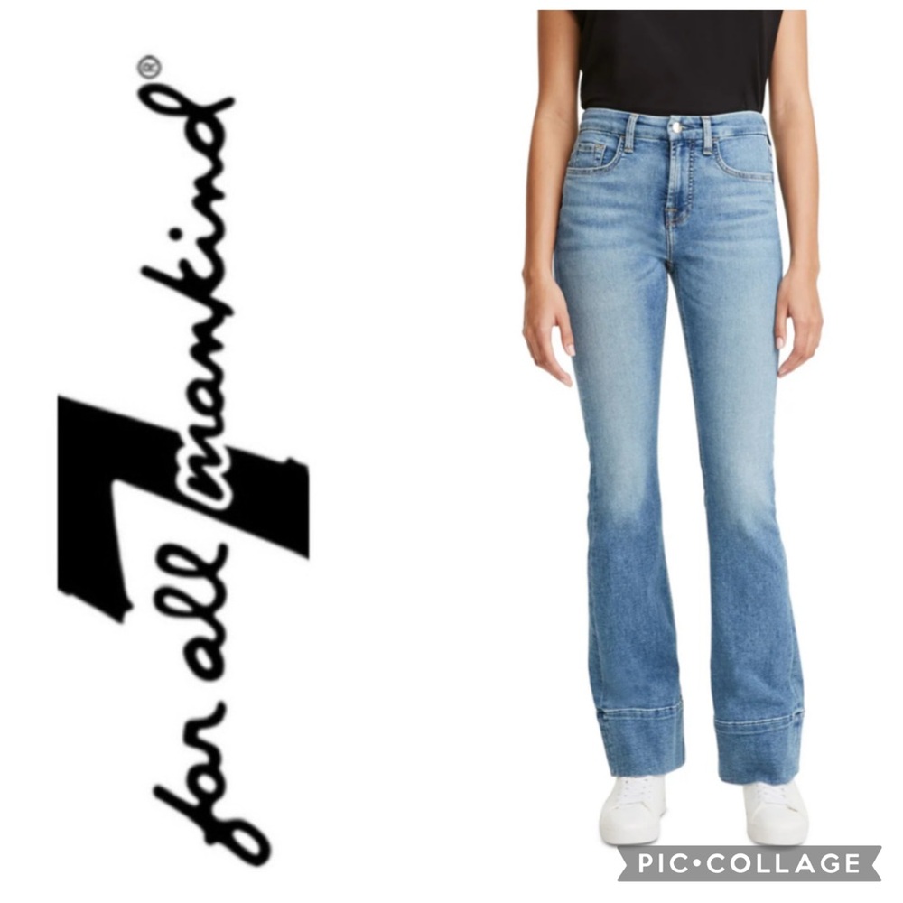 7 For All Mankind JEN7 Slim Bootcut Jeans High Hem Vintage Cove 4